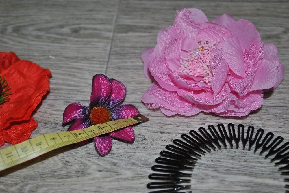 Украшение для волос цветок красный коралловый мак новые розовая