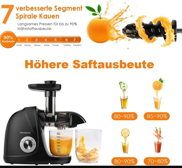 Wyciskarka wolnoobrotowa Picberm czerwona 150