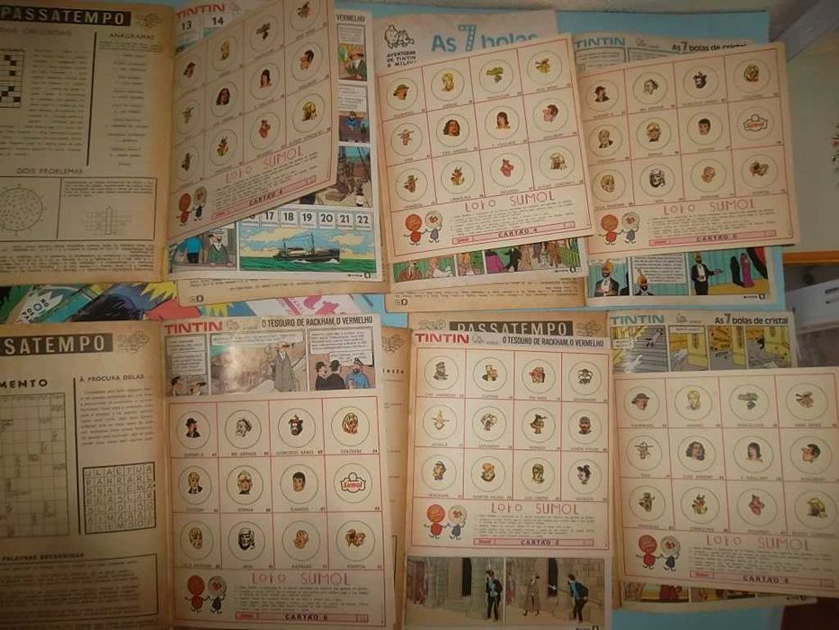 Revista TINTIN - 11º Ano completo Nº 1 a 52, com 10 cartões Loto Sumol