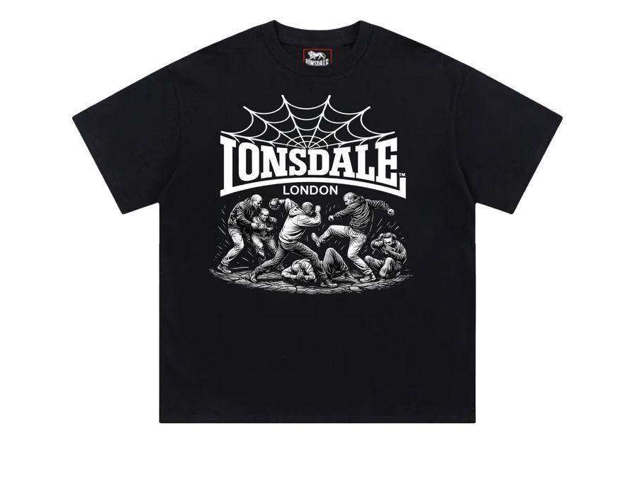 Футболки Lonsdale London spider Fight Logo черные лонсдей Новинки