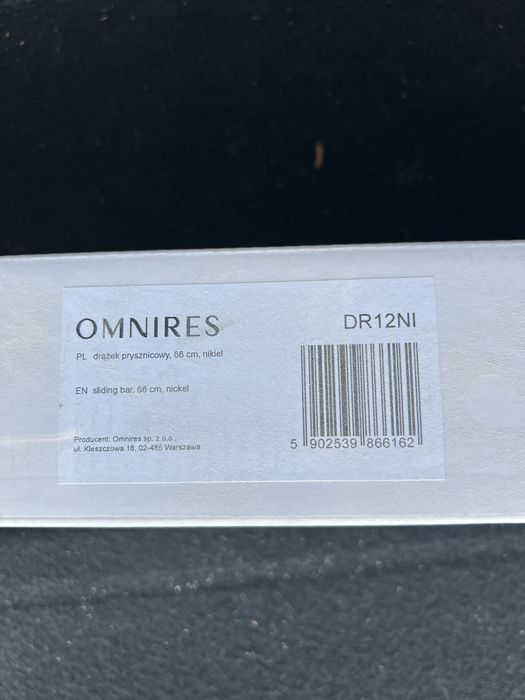 Omnires Y Drążek prysznicowy 66cm nikiel DR12NI