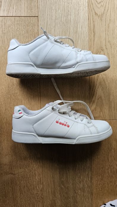 Buty damskie trampki sneakersy skórzane białe Diadora włoskie