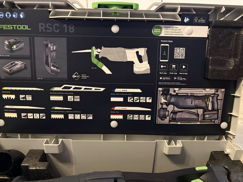 Festool Akumulatorowa pilarka szablasta RSC 18 EB-Basic 576947