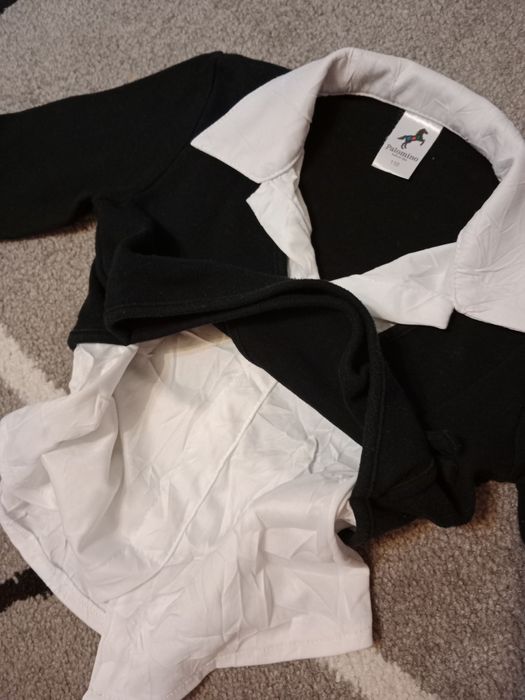 Koszula biała z bawełnianą bluzą na wierzchu