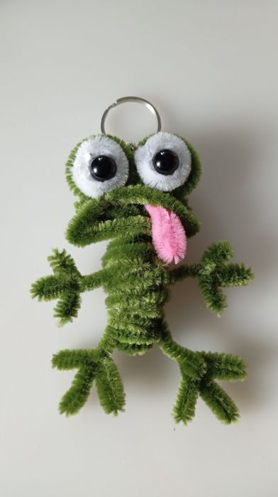 Śmieszna żabka brelok handmade