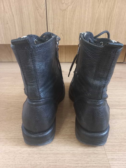 JUICE SHOES botki czarne ćwieki dżety skóra naturalna skórzane 37 24cm