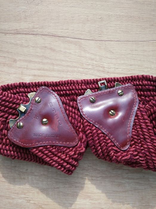 Пояс резинка Etro бордовий ремінь