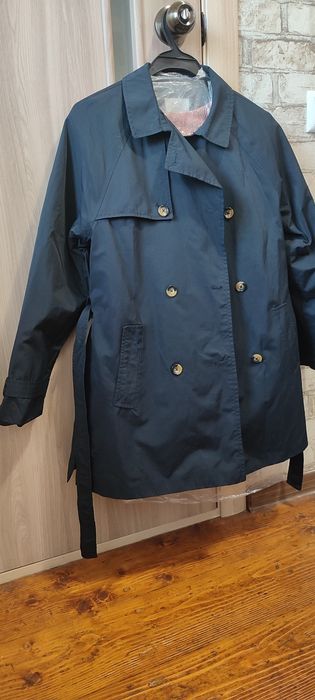 Тренч ZARA. Топовий тренч синій.