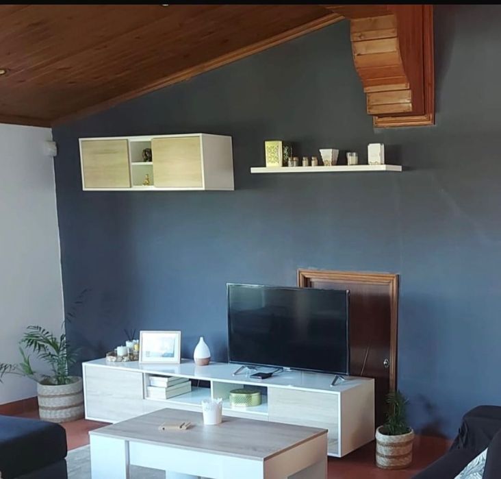 Conjunto móvel tv com prateleira