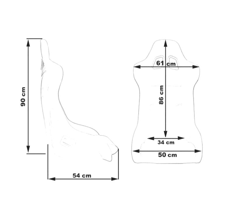 BAQUET BACKET FIXA SPEEDWAY PRETA ESTILO EVO