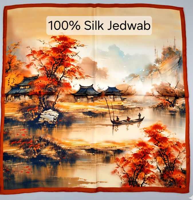 Przepiękna jedwabna apaszka / Nickituch – 100% jedwab 
 Chustka