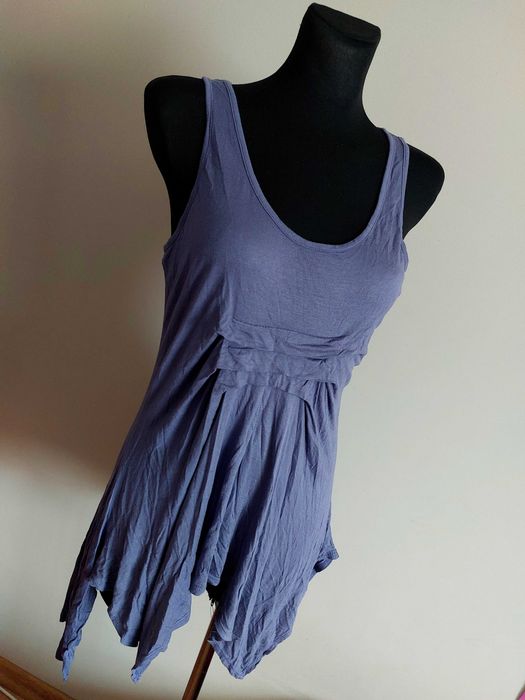 Warehouse bluzka koszulka top na ramiaczkach asymetryczna nieregularna wiskoza m l xl