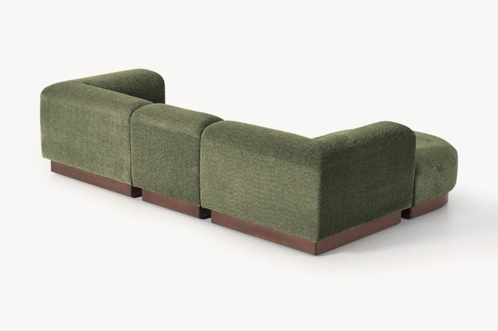 Sofa modułowa Teddy Boucle Natalie z pufem lewa/prawa Westwing