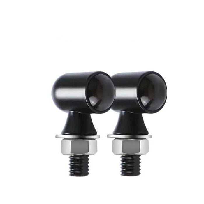 Par de mini piscas LED moto metal cafe racer