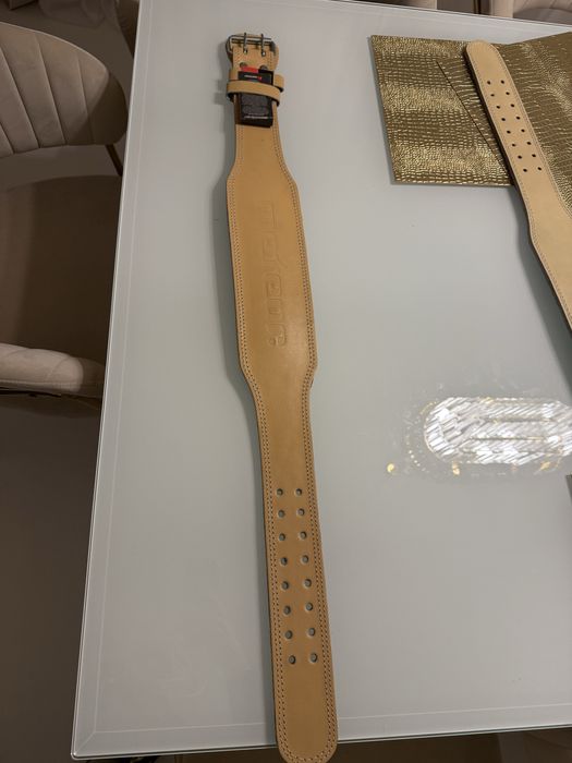 Meteor skórzany pas kulturystyczny nowy S