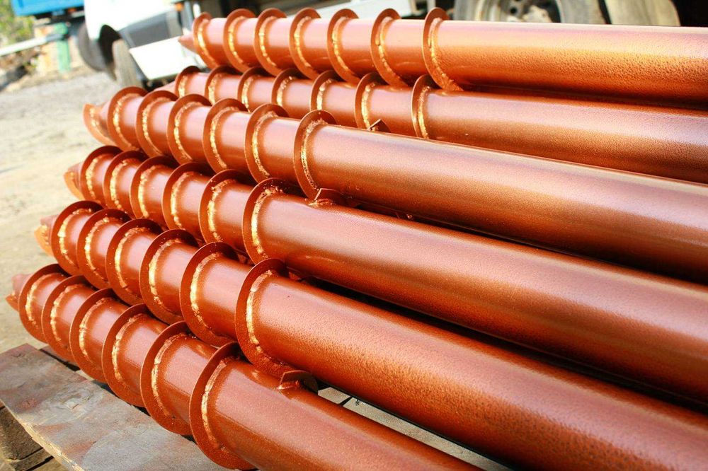 Сваї гвинтові, палі, геошуруп, винтовые сваи, монтаж, установка