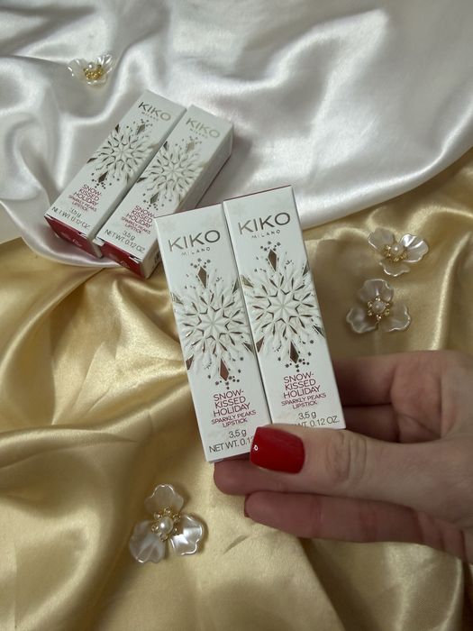 Помада kiko milano snow-kissed holiday sparkly peaks lipstick 02 03