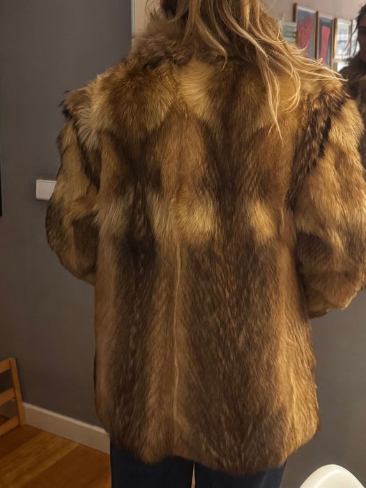 Casaco 100% pele raposa tam L/XL novo