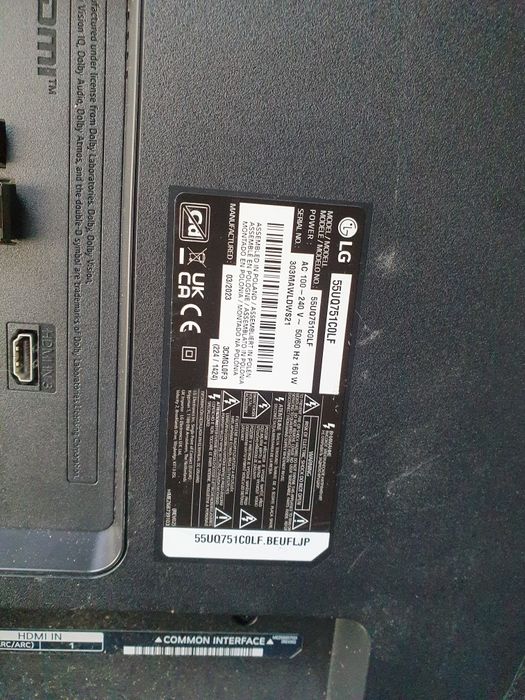 TV LG model 55UQ751C uszkodzona matryca