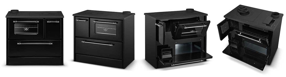 Kuchnia na drewno piec koza kuchnia czarny z płaszczem wodnym 16kW