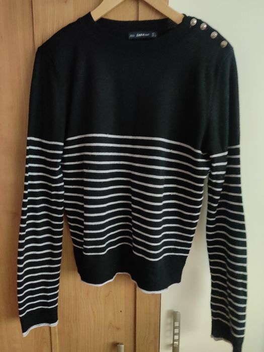 Cienki sweter ZARA w paski L