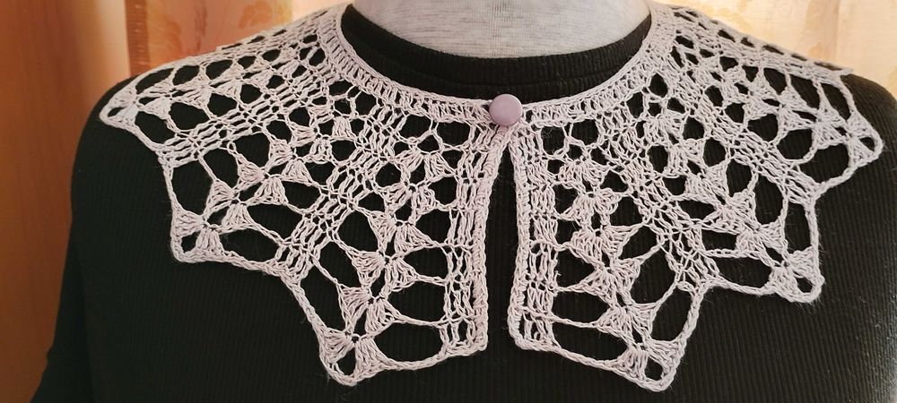 Kołnierzyk na szydełku.100% len.