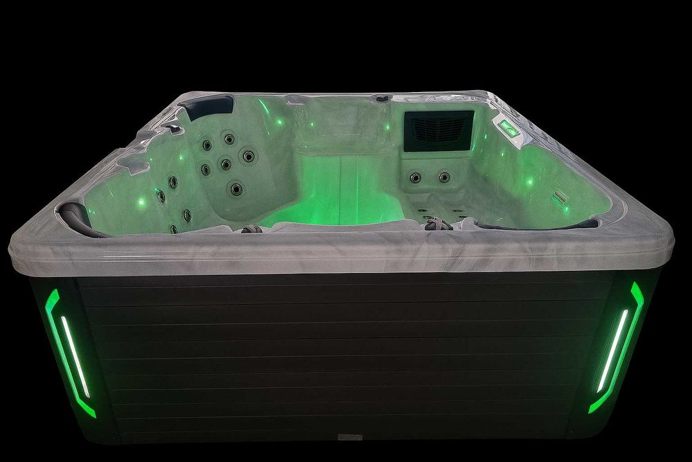 Jacuzzi ogrodowe SPA Balboa 220x220 cm Akryl. Kompletne pokrywa schody