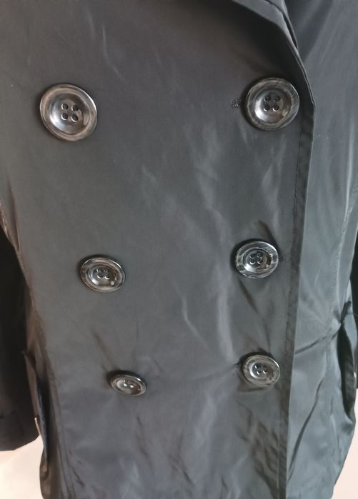 Płaszcz dwurzędowy trencz czarny rozmiar XL