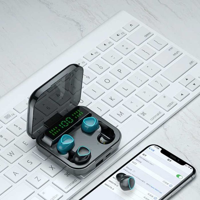 Auricular Bluetooth M22 Digital Indicator – 2 em 1: Ideal para Partilhar o Som