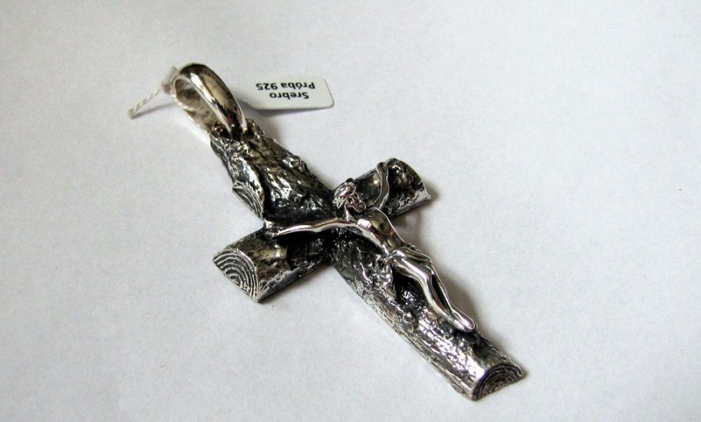 8cm duzy krzyż,krzyżyk 25g srebro 925 unikat