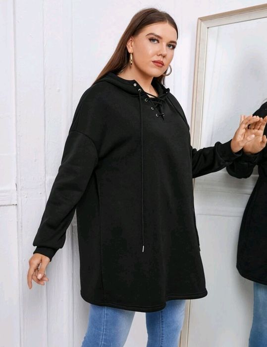 Camisola fato treino/ Sweater / Túnica preta cardada nova xl/xxl