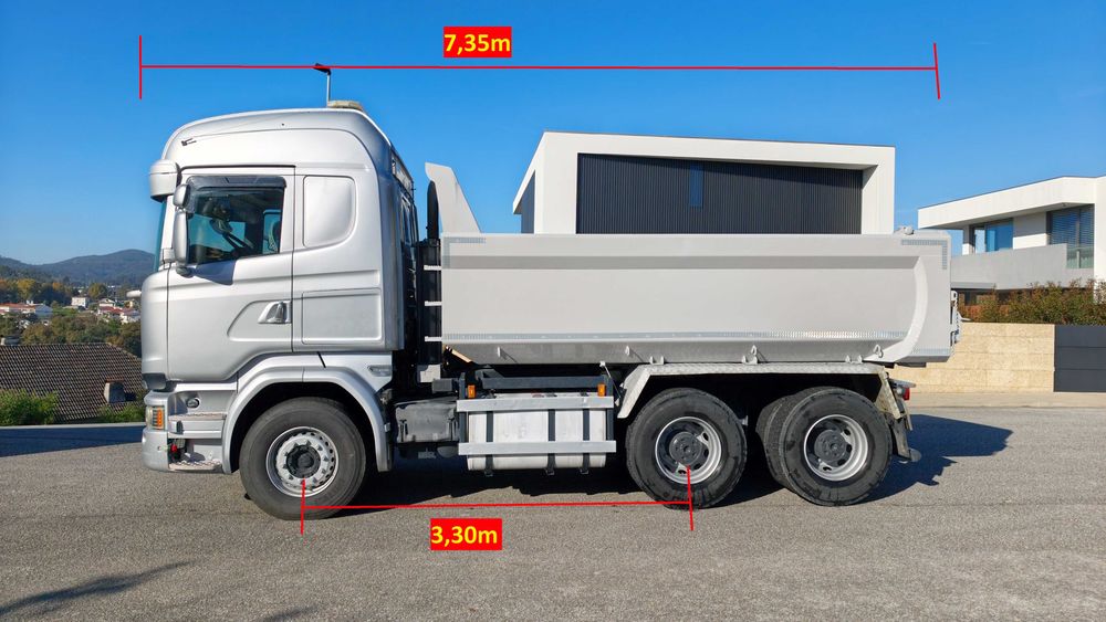 Scania R580 V8 6x4 basculante susp. ar