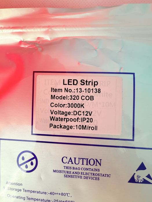 Качественная яркая светодиодная лента COB 12 вольт