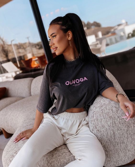 O’la Voga / t-shirt damski / grey / uniwersalny