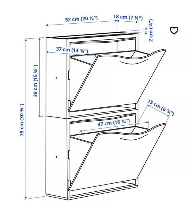 Sapateira TRONES IKEA preta