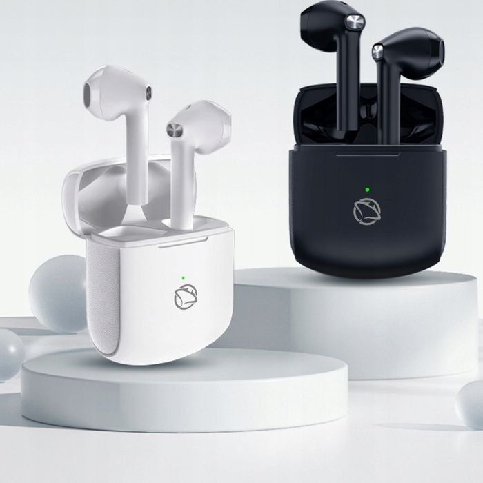 Słuchawki Bezprzewodowe Douszne Manta Rytmo X Białe Tws Mikrofon 59ms