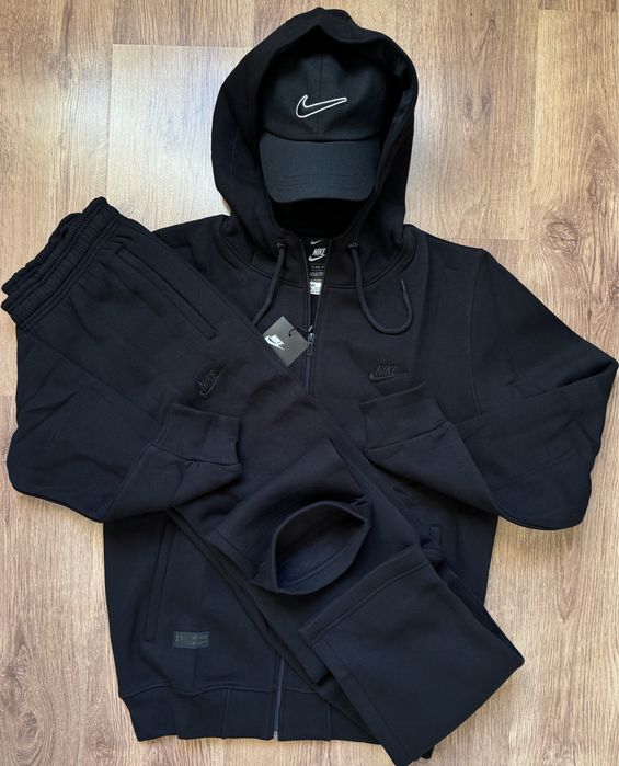 Костюм теплий Nike Swoosh спортивний M-6XL батал штани прямі