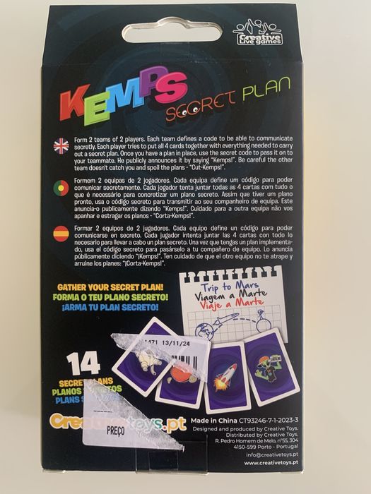 Jogo KEMPS Secret Plan - Creative Toys (NOVO)