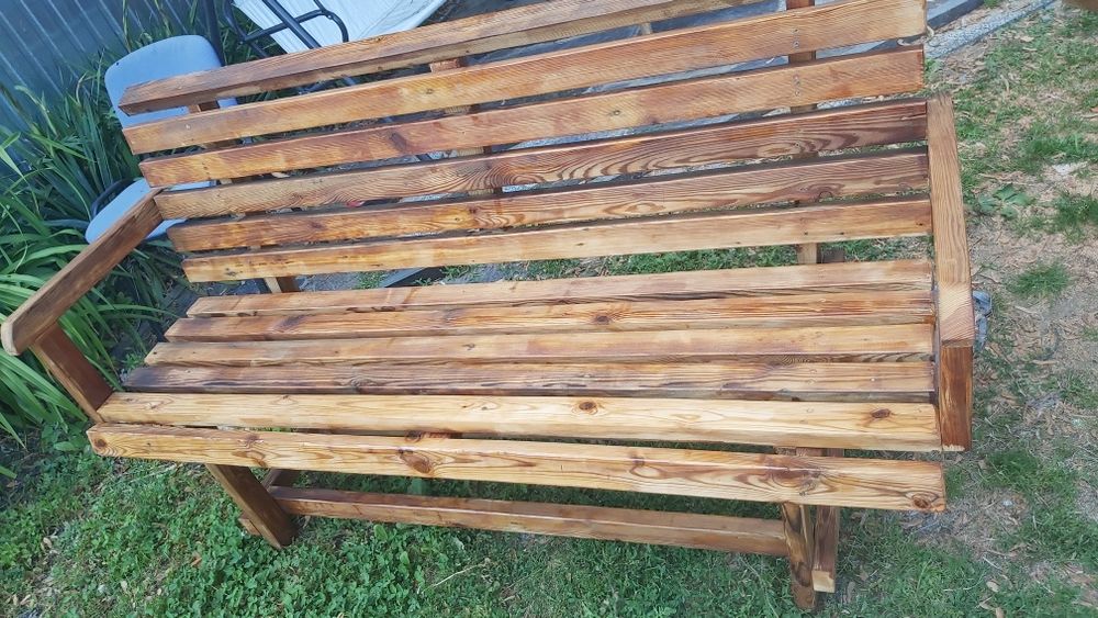 Zestaw ogrodowy lakierowane (ławki, stół,krzesła)