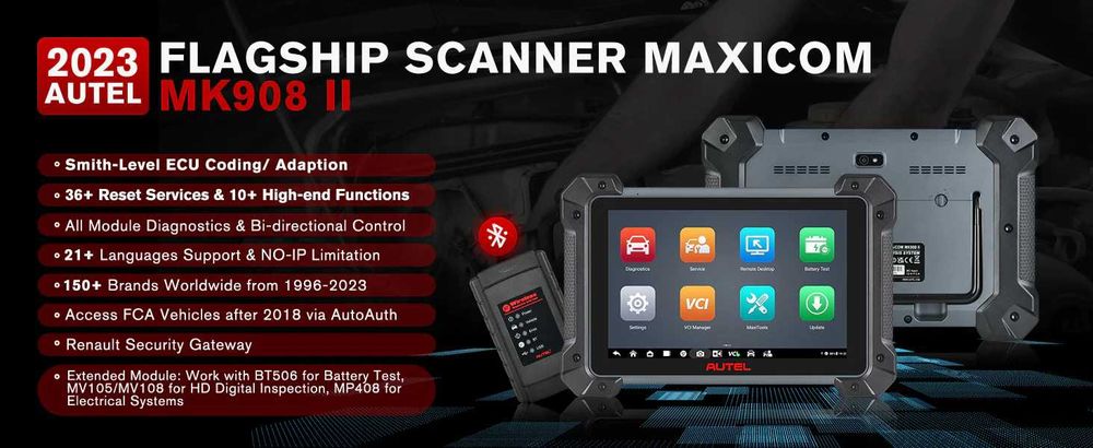 Autel MaxiCOM MK908 II Maq Diagnóstico OBD Codificação Online (NOVO)