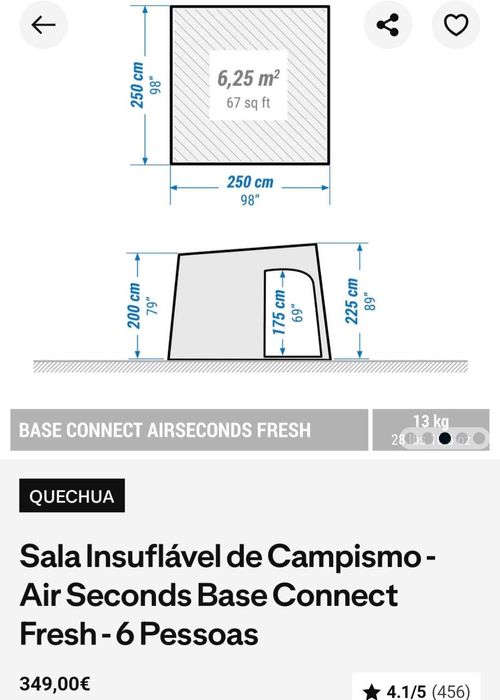 Tenda sala campismo