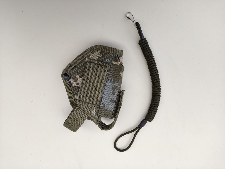 Кобура для ПМ и шнур страховочный петля карабин олива/черный/пиксель