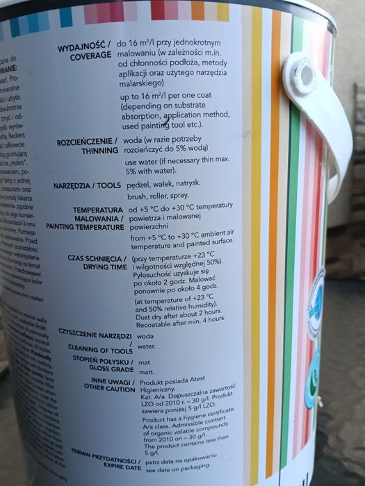 Farba do wnętrz plamoodporne 5l