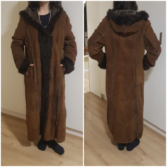 Kożuch/futro naturalne XXL bardzo długie