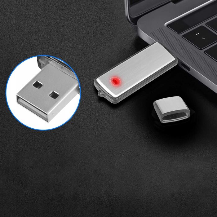 MINI Podsłuch szpiegowski mały Dyktafon 16GB Cyfrowy aktywacja PENDRIVE USB