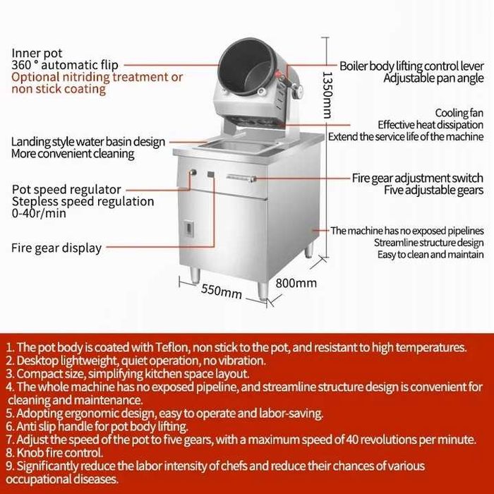 Obrotowy garnek gastronomiczny gazowy Yawei G30DAR profesjonalny 10 L