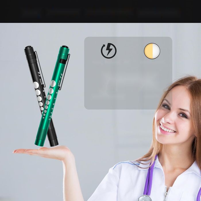 Latarka medyczna diagnostyczna risemart rm-7801 2 szt. Led długopisowa