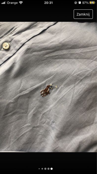 Męska błękitna jasnoniebieska koszula Ralph Lauren M L 15 1/2 34Yarmou
