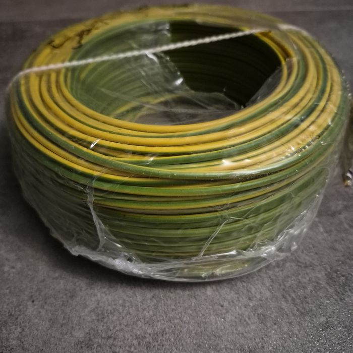 Przewód 1x1.5 żółto-zielony drut 100mb