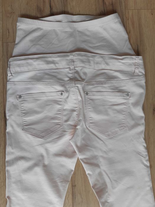 Spodnie jeansy ciążowe 36 bladoróżowe C&A